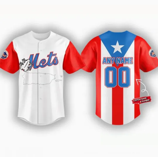 Discover Custom New York Met Puerto Rican Heritage Baseball Jersey 2025