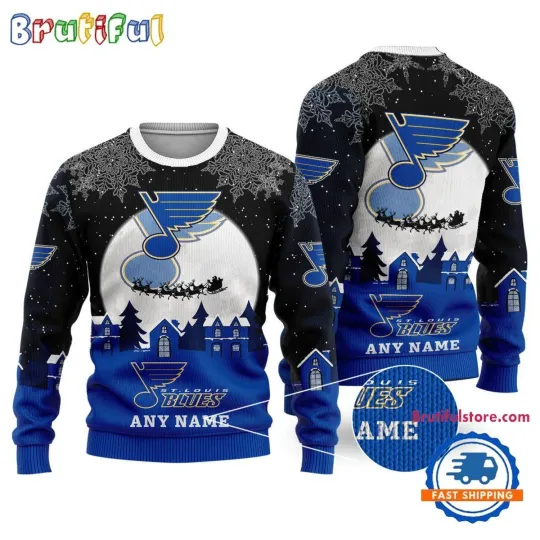 St. Louis Blues Hockey New Design Custom Christmas Ugly Sweater
