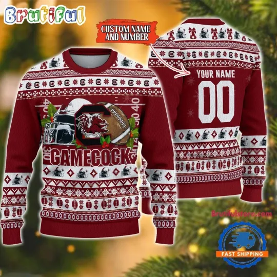Discover South Carolina Gamecocks Logo Team Football Custom Christmas Ugly Sweater