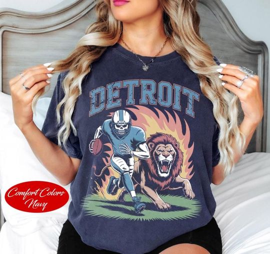 Discover Detroit Football Skeleton Mascot Unisex  T-Shirt