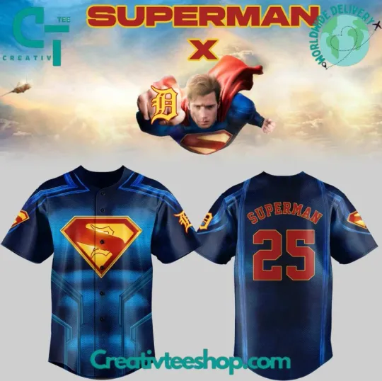 Detroit Tiger X Superman 2025 Special Edition Baseball Jersey