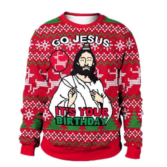 Discover 2025 Ugly Christmas Sweater Santa Claus Printed Loose Snowflake Sweater Unisex Pullover Autumn Winter blouses Christmas Clothes