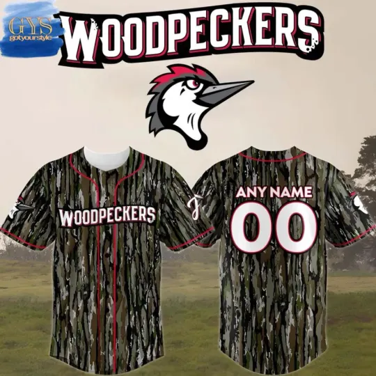 Yc Custom Fayetteville Woodpecker Memorial Day Camo Baseball Jersey