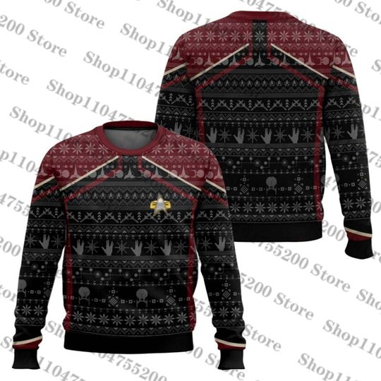 Discover 3D S.T Picard 2020 Red Ugly Christmas Holiday Xmas Santa Sweater Men Women Pullover Round Neck Long Sleeve Top 2026 Sweatshirt