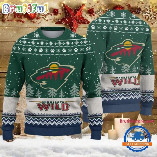 Discover Minnesota Wild Hockey Team Design New Ugly Christmas Sweater