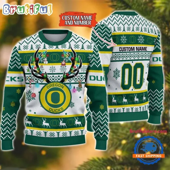 Discover Oreg ducks  Reindeer Light Ugly Christmas Sweater