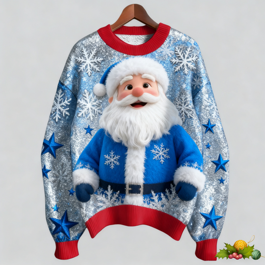 3D Printed Christmas Tree Sweatshirt For Men Cute Santa Claus Pattern Pullovers Long Sleeves Casual Loose Round Neck Hoodie