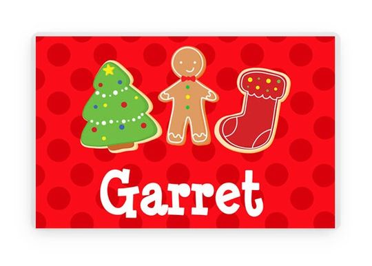 Personalized Christmas Placemat, Cookie Decorating, Kids Gift