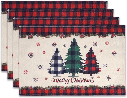 Christmas Placemats Winter Holiday Merry Xmas Table Mats