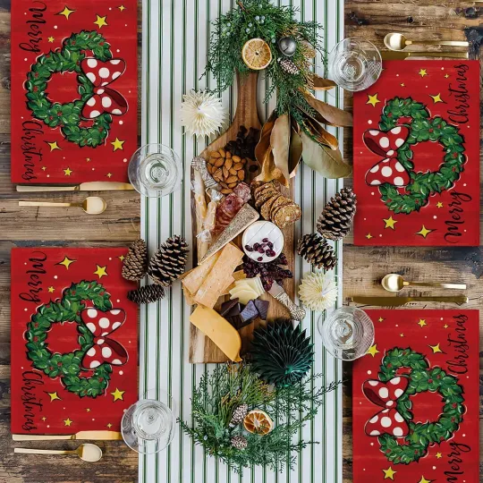 Christmas Placemats Winter Holiday Merry Xmas Table Mats