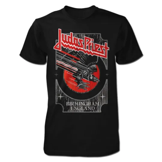 Judas Priest Silver & Red Vengeance T-Shirt Metal Band Clothing
