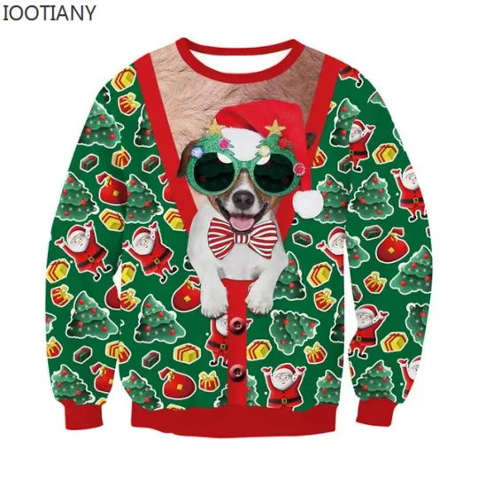 Discover Men Women Ugly Christmas Hoodie Funny Humping Reindeer Climax Tacky Christmas Jumpers Tops Couple Holiday Party Xmas Sweatshirt