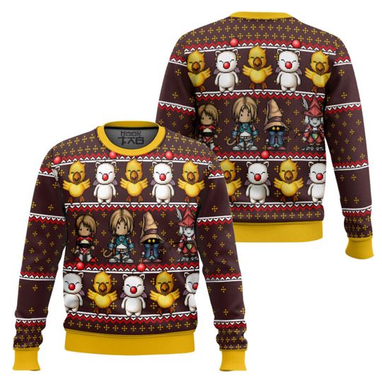 Final Fantasy 1987 Ugly Christmas Sweater Ugly Christmas Sweater Funny Holiday Party Pullover Sweater for Men Womens Xmas Gift