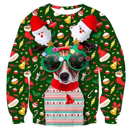 Discover Funny Fake Christmas Sweater Unisex Men Women Ugly Christmas Sweater For Holidays Santa Elf Sweater Autumn Winter Xmas Clothing