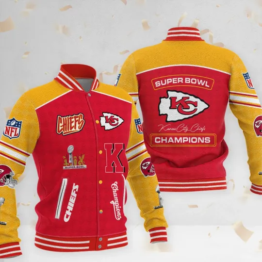 Chiefs 2025 Super Bowl LIX Champions Baseball Jacket