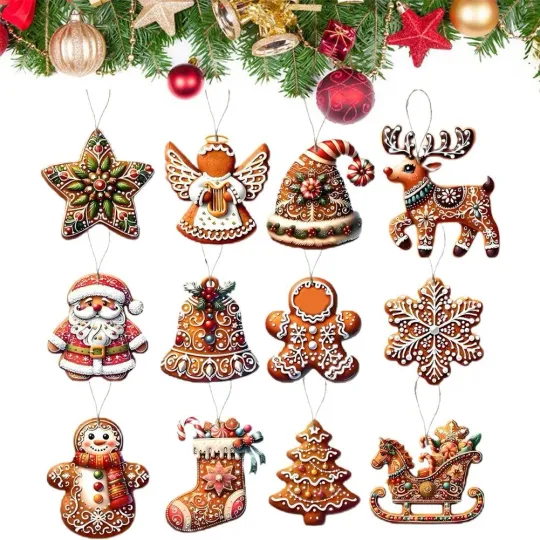 Discover Christmas Tree Pendant, Gingerbread Decoration, Wooden Pendant< N7K6