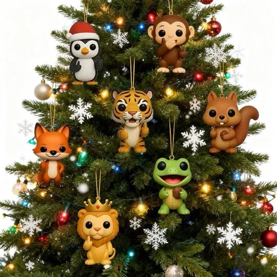 Discover 2025 Funny Animal Pendant Christmas Advent Calendar Acrylic 2D Countdown J5Y4