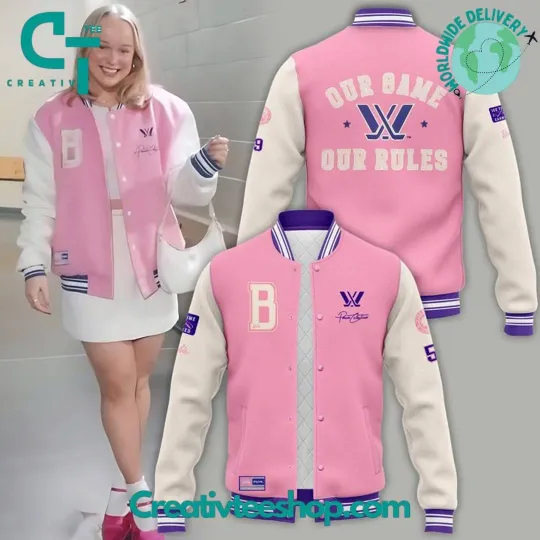 Discover PWHL x Barbie “Our Game Our Rules” Special Baseball Jacket S-5XL