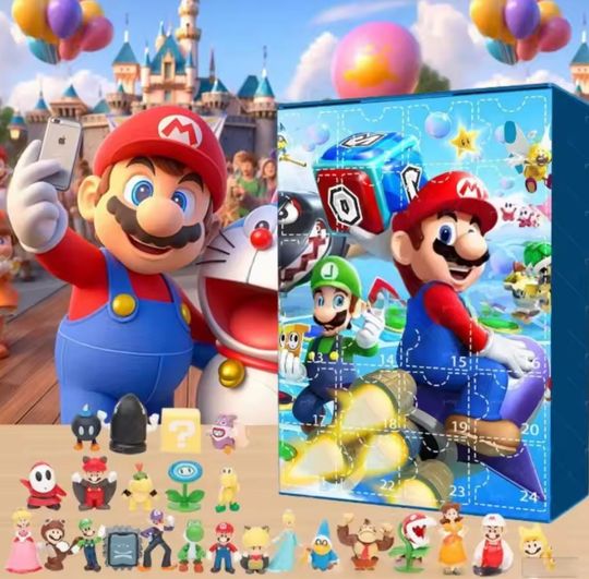 Discover Game Marios Bros Anime Cartoon 24 Day Christmas 3D Advent Calendar, Christmas Countdown 3D Advent Calendar Gift Box With 24pcs