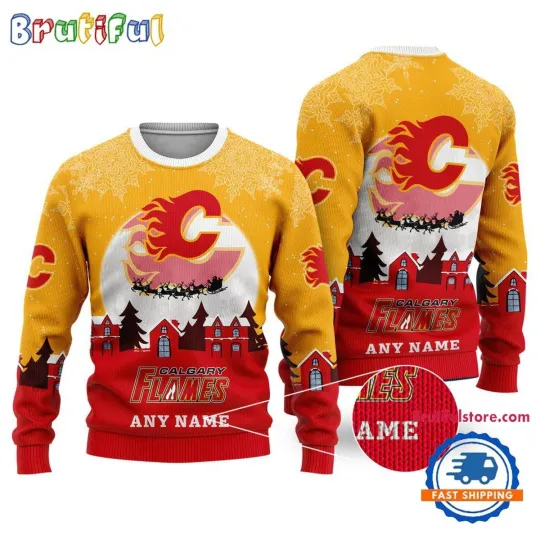 Discover Calgary Flames Hockey New Design  Christmas Ugly Sweater