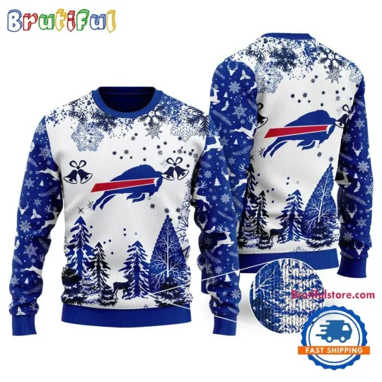 Buffalo Bills Logo Football Team Xmas Tree Christmas Ugly Sweater