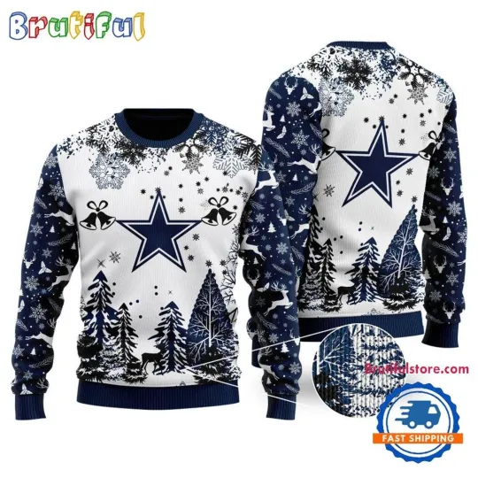 Dallas Cowboys Logo Football Team  Xmas Tree Christmas Ugly Sweater