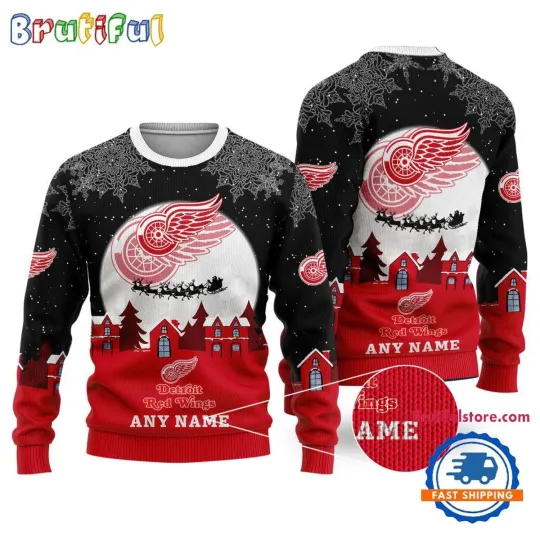 Custom Detroit Red Wings Hockey New Design Christmas Ugly Sweater