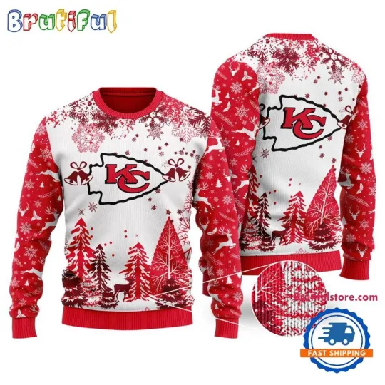 Kansas City Chiefs Logo Football Team Xmas Tree Christmas Ugly Sweater