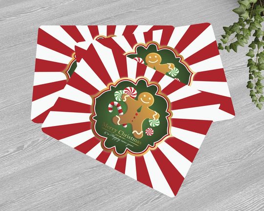 Gingerbread Placemat, Christmas Holiday Table Decor, Holiday Occasion Placemat