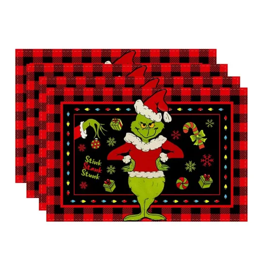 Christmas Santa and Snowflake Placemats with Candy Design