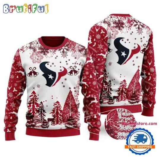 Houston Texans Logo Football Team Xmas Tree Christmas Ugly Sweater