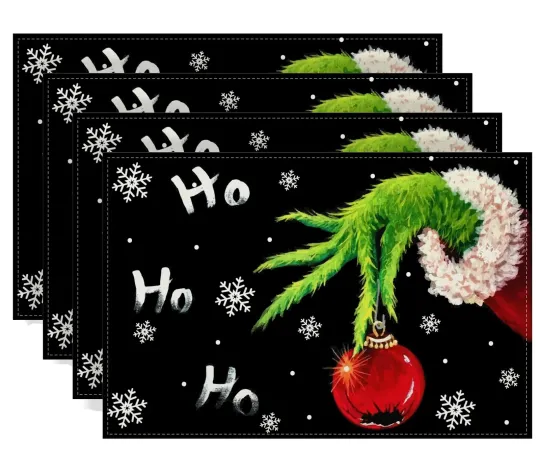 Christmas Decorations Santa funny character Snowflakes HOHOHO Placemats Gift