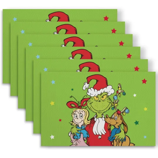 Santa Character Christmas Placemats with Max Cindy Stars