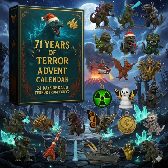 god zilla Advent Calendar, Kaiju Mini Figures, 71 Years of Terror