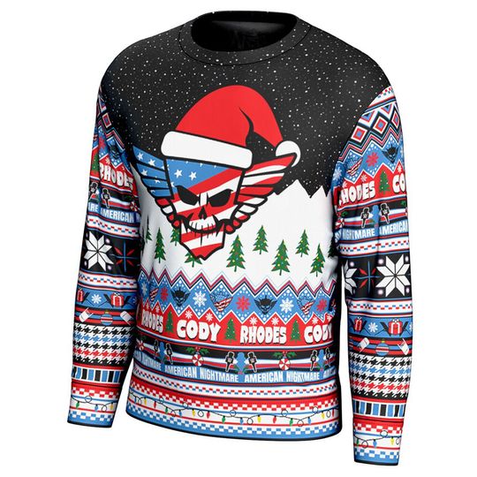 Men's Black Cody Rhodes Ugly Sweater Simple Fashion Pattern Different Soft And Close Fitting Suitable For Christmas Parties