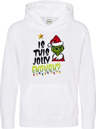Discover Is this Jolly Enough Christmas Jolly Xmas Hoodie Funny Santa Xmas Merry Christmas Santa Hat Christmas Celebration Adults Tee Top