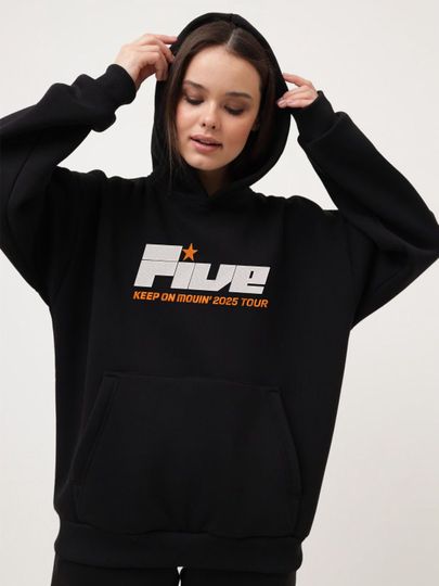 Discover Embroidered Boy Band Hoodie | Five Keep On Movin 2025 Tour