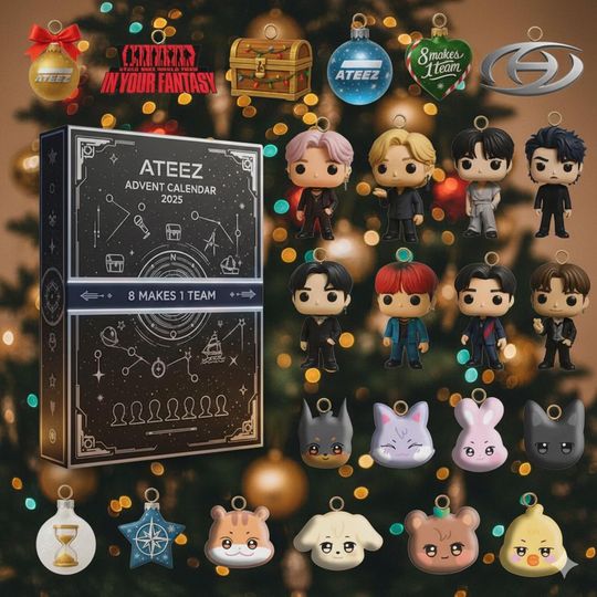 Discover ATEEZ Advent Calendar 2025 Team Christmas Box | Kpop Collectibles & Ornaments | Gift for ATINY Fans