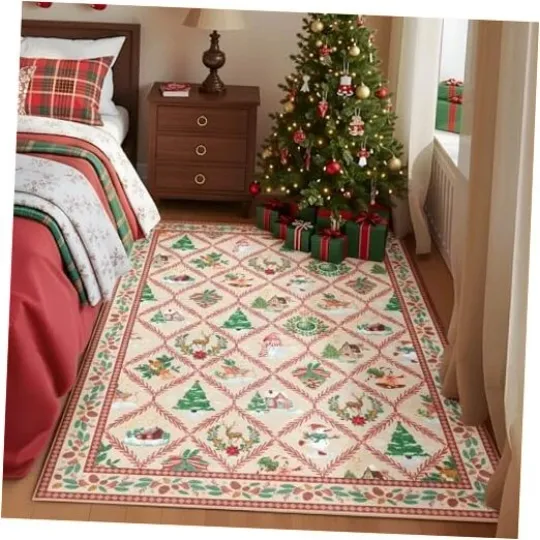 Discover Christmas Area Rug for Living Room and Bedroom