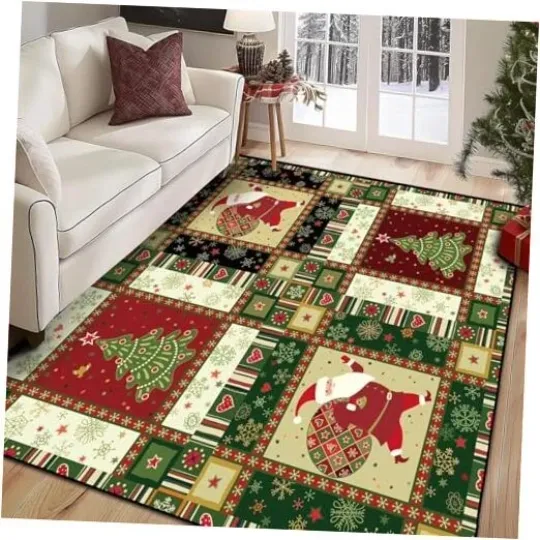 Discover Christmas Plaid Area Rug for Living Room Bedroom Dorm
