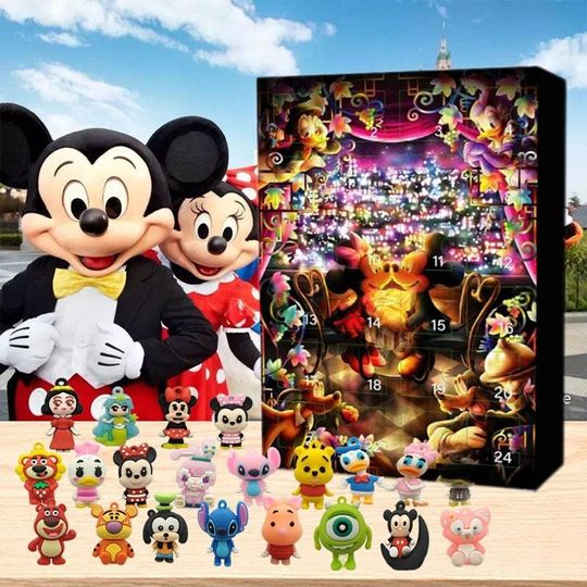 Discover Disney Stitch 2D Advent Calendar Toys Christmas 24 Days Countdown Calendars Anime Action Figure Model Dolls Toys Gift For Children