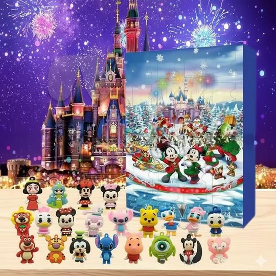 Discover Disney Stitch 2D Advent Calendar Toys Christmas 24 Days Countdown Calendars Anime Action Figure Model Dolls Toys Gift For Children