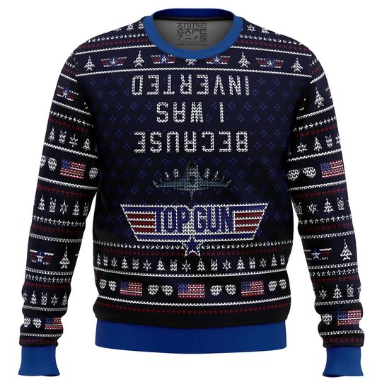 Discover Top Gun Christmas Ugly Sweater Inverted Arrangement Pixelated Technology Sense Military Psychic Style Hardcore Trendy Men
