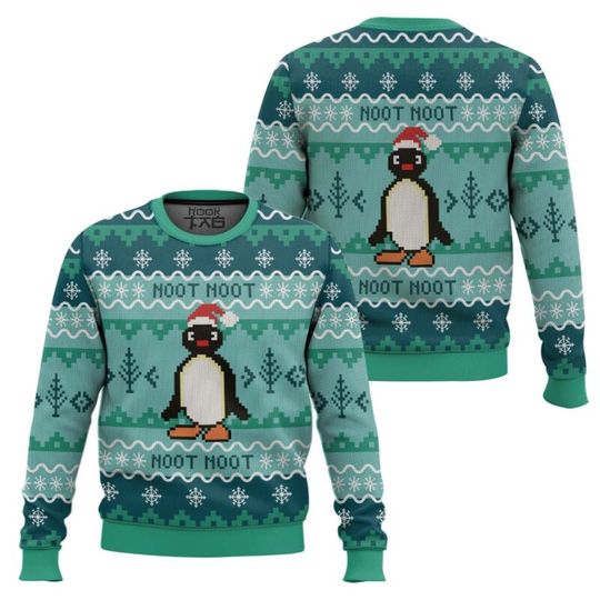 Discover Noot Noot Pingu Ugly Christmas Sweater Funny Holiday Party Pullover Warm Cozy Oversized Sweater for Men Women Xmas Gift 2026