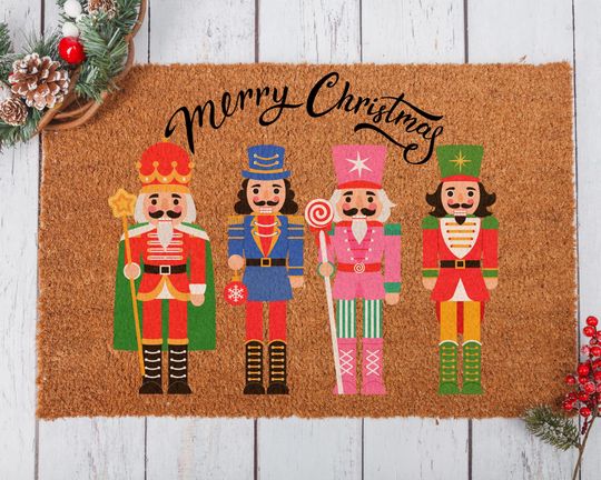 Discover Nutcracker Christmas Doormat Toy Soldier Holiday Mat Santa Door Decor Christmas Gift