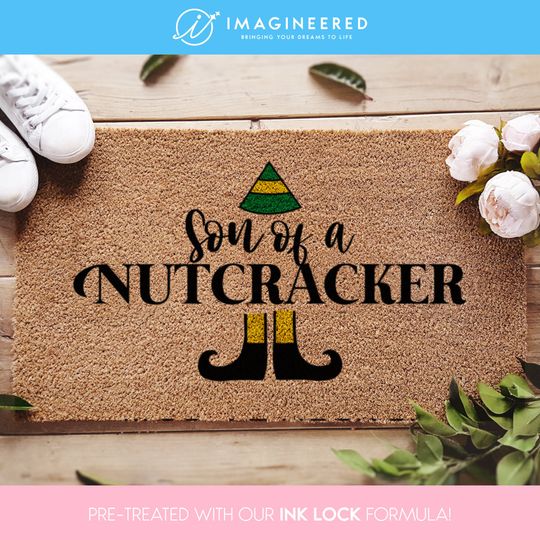 Son Of A Nutcracker Elf Doormat Holiday Outdoor Porch Decor Funny Christmas Coir Doormat