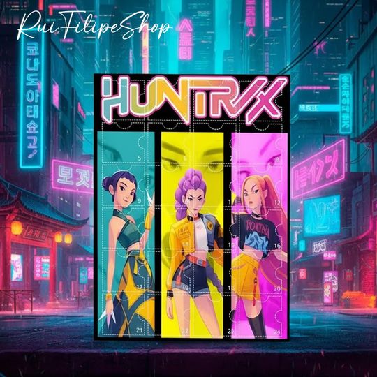 Huntrix Advent Calendar, Kpop Demon Hunters Advent Calendar, Saja Boys Advent Calendar, 24 Days of Christmas Countdown, Xmas Gift For Kids