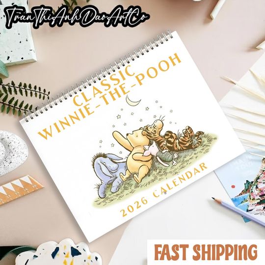 Discover Wall Calendar 2026 Winnie the Pooh Quotes, Pooh Bear Calendar, Vintage Hundred Acre Wood Calendar, Nostalgic Pooh Fan Gift and Home Decor
