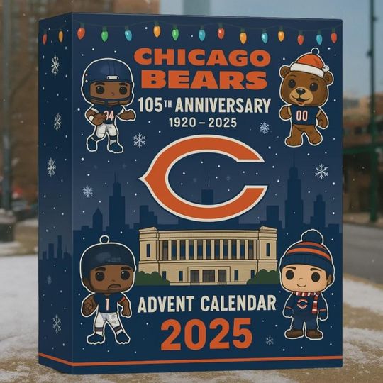 Discover Chicago Be@rs 105th Anniversary Advent Calendar 2025 | football Christmas Countdown Gift Set | 24 Collectible Mini Ornaments