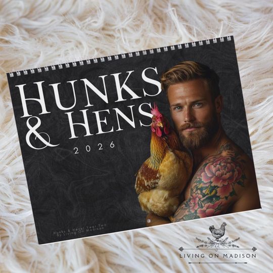 Discover Hunks and Hens 2026 Wall Calendar: Spicy Funny Chicken Gift
